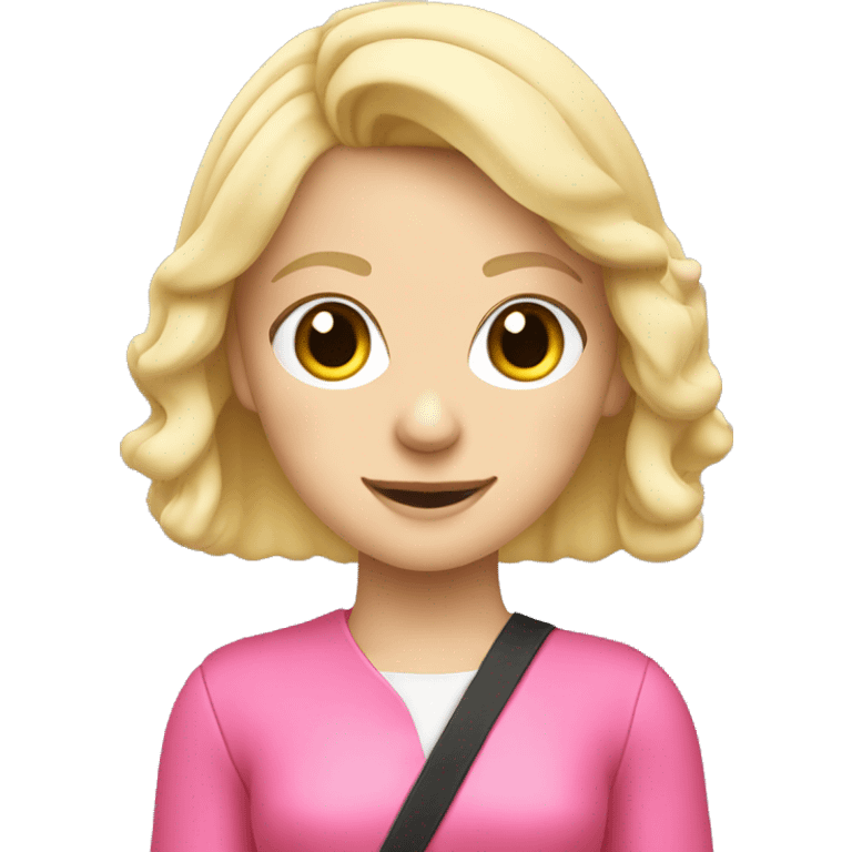 Cute blonde girl driving a Pink toyota Yaris  emoji