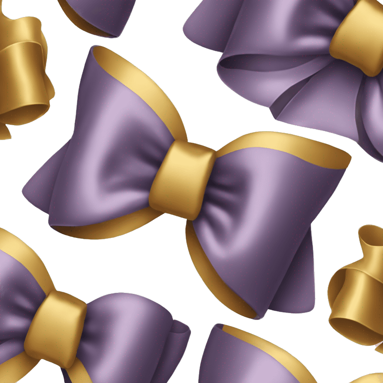 Muted violet and dark gold bow emoji