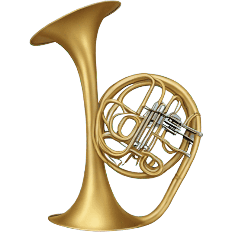 a blue French horn turned upside down emoji