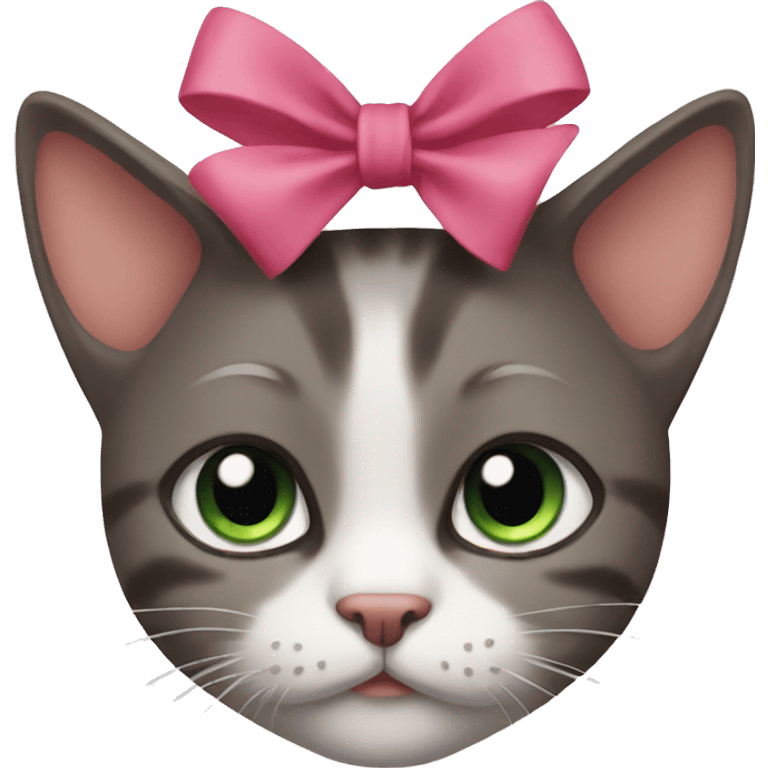 A cat with a bow emoji