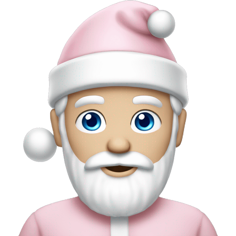 Light Pink Santa Claus with Caucasian skin and blue eyes emoji