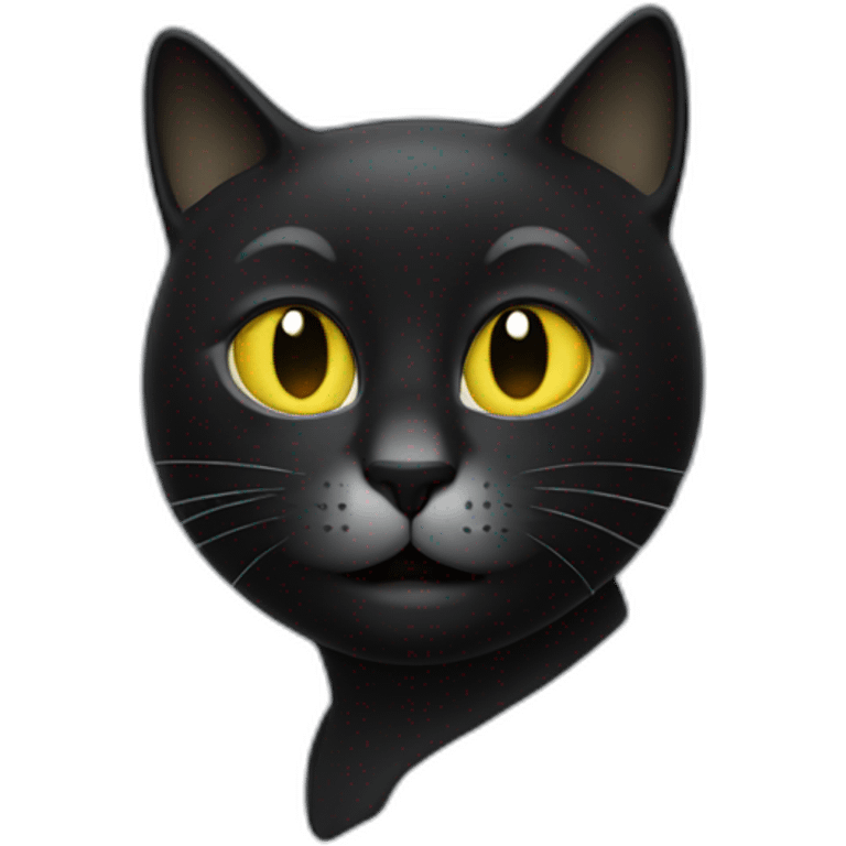 un chat noir qui parle emoji