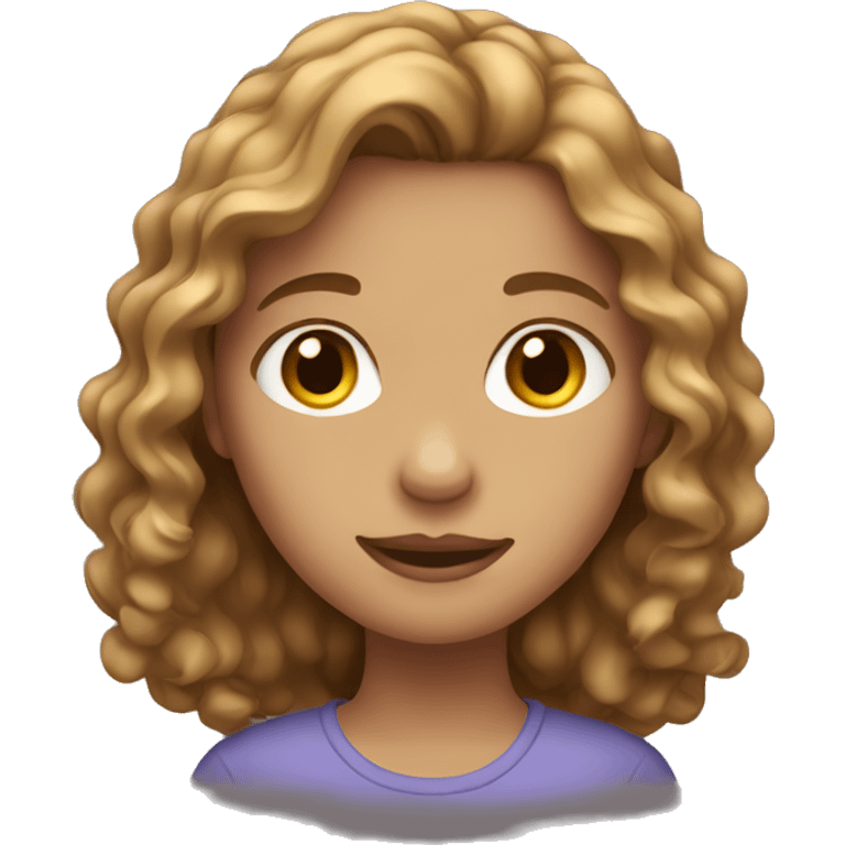 girl with wavy light brown hair emoji