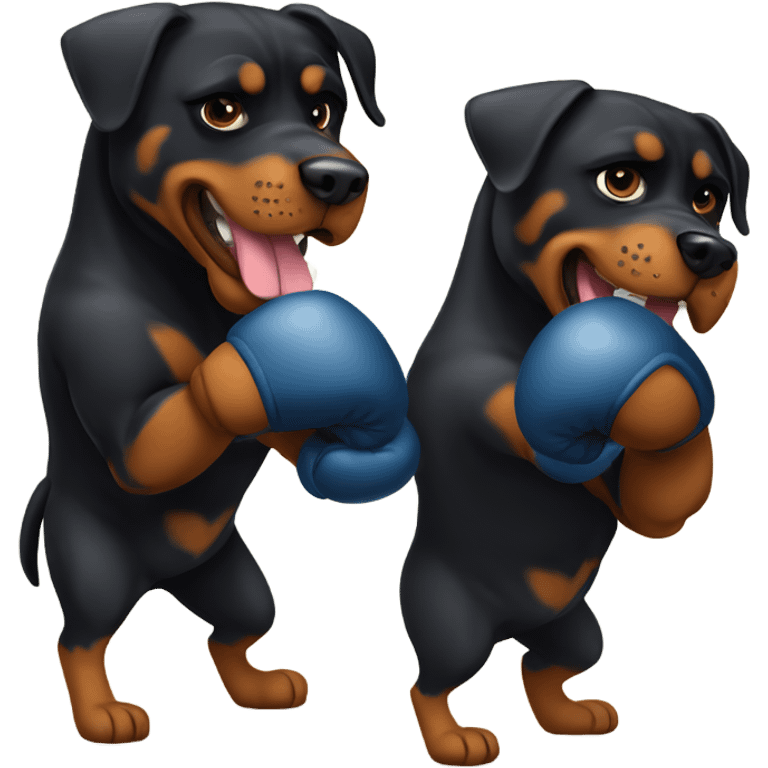 Two Rottweiler boxing emoji