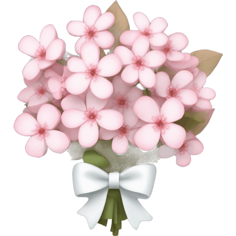 Pastel pink cherry blossom bouquet wrapped with a cute white bow  emoji