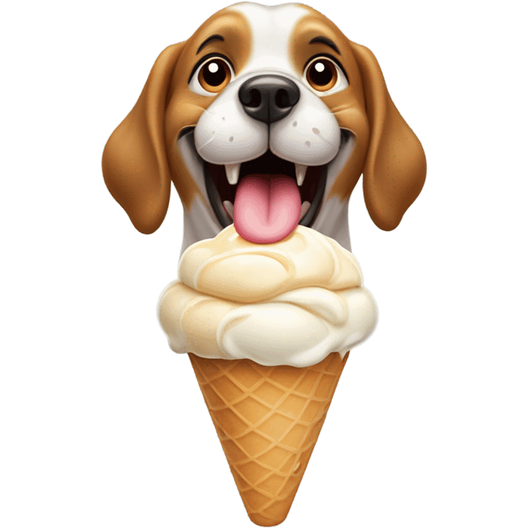 Dog with icecream emoji