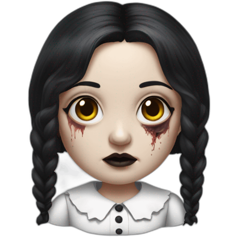 fat zombie wednesday adams hyperrealistic emoji