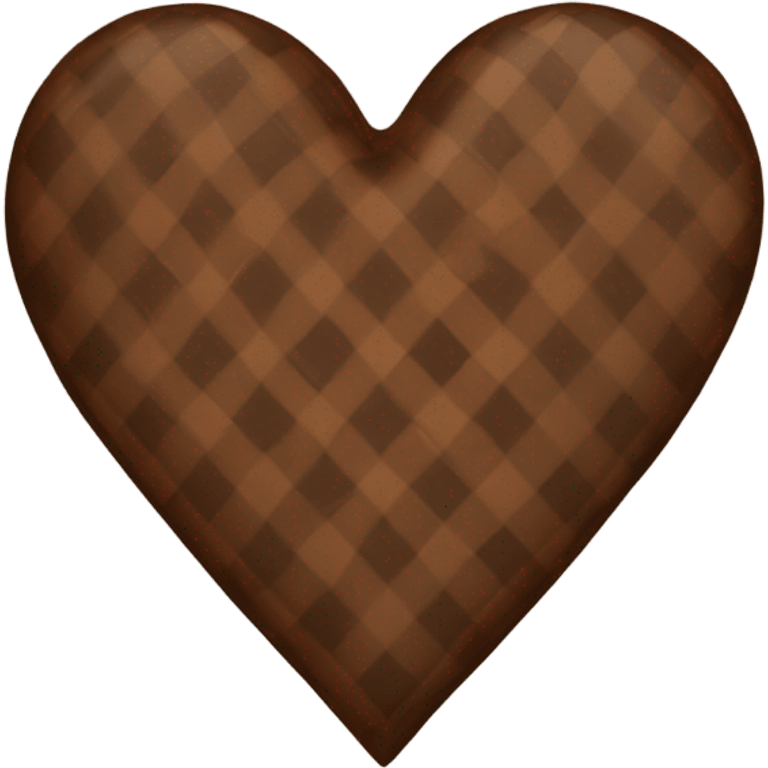 Brown plaid heart  emoji