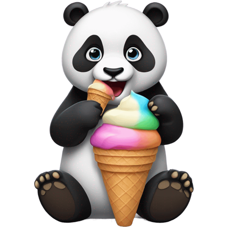 Panda eating ice cream emoji