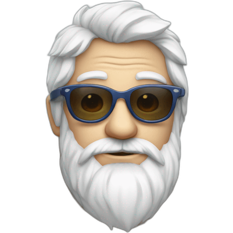 Father Frost in sunglasses glasses in a fur coat emoji