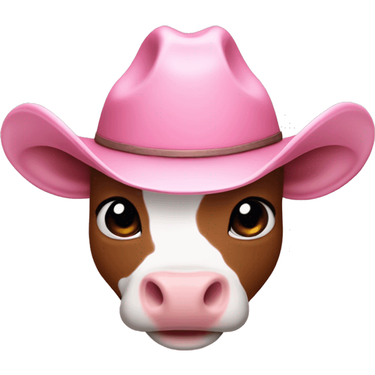 A baby pink heart with a cow boy hat on top emoji