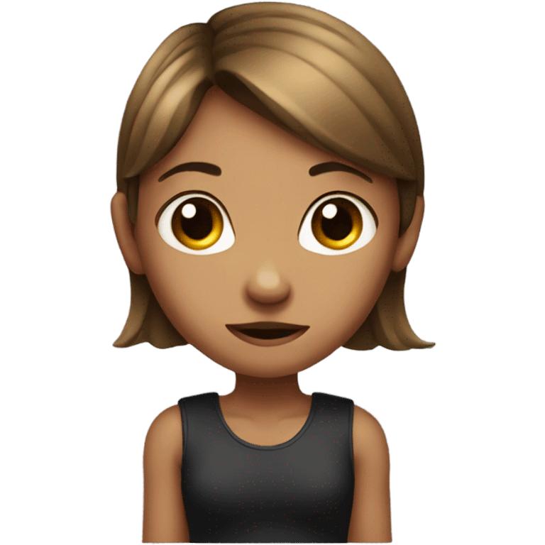 Girl  with fist big nose emoji