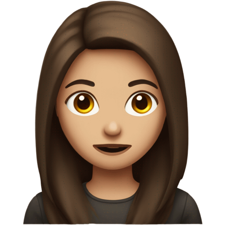 Evil girl with brown hair emoji