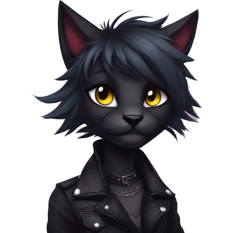 Edgy sharp anthro punk black cat furry by Falvie, LiLaiRa, griffsnuff, AngieWolf emoji