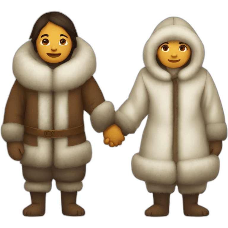 Chukchi and Eskimo holding hands emoji