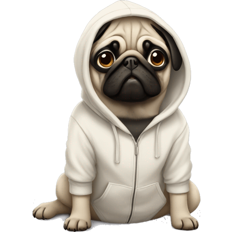 Pug in hoodie emoji