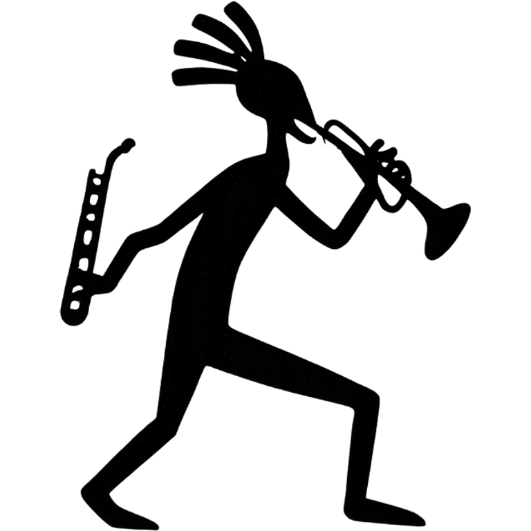 Kokopelli simple black with flute emoji