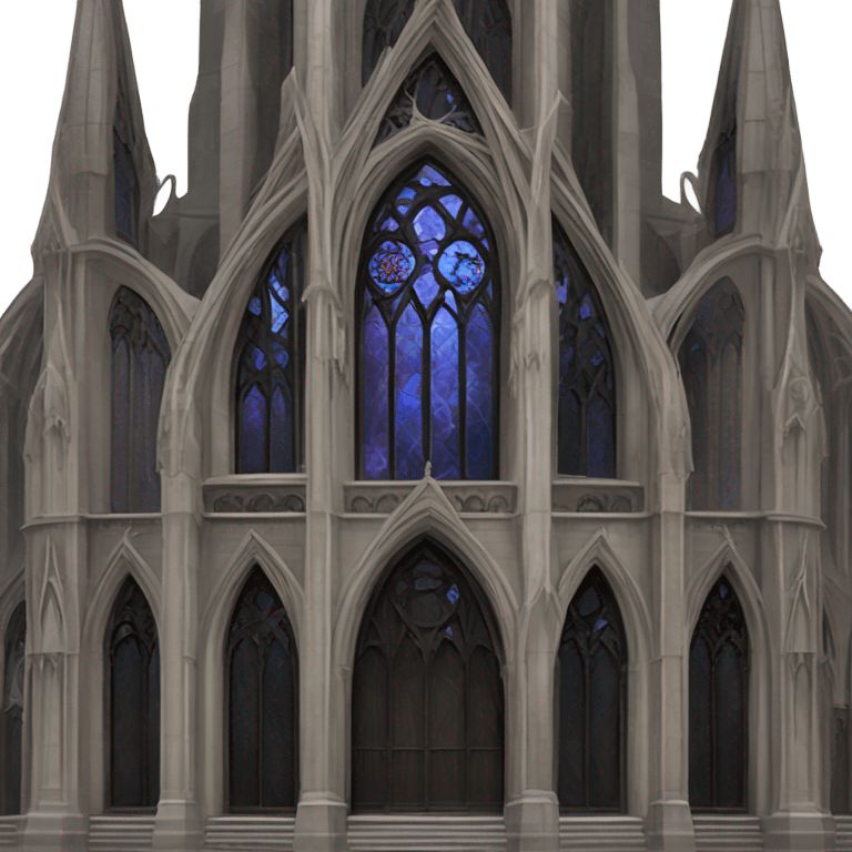 Black Gothic cathedral with stained glass depicting Nosferatu  emoji