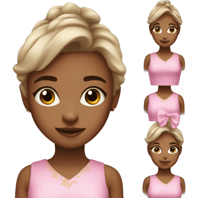 Cute girl in pink dres  emoji