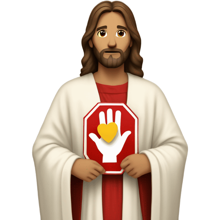 jesus holding stop sign emoji