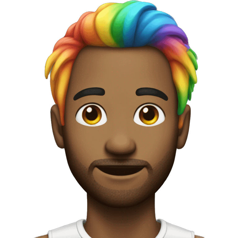 rainbow hair man with with an earring in his ear emoji