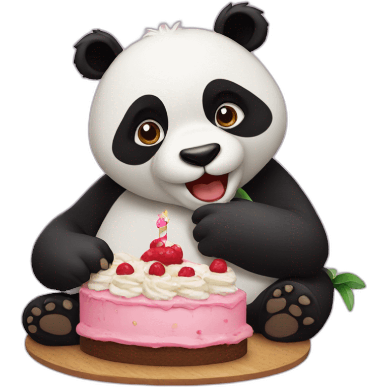 a panda eat a cake emoji