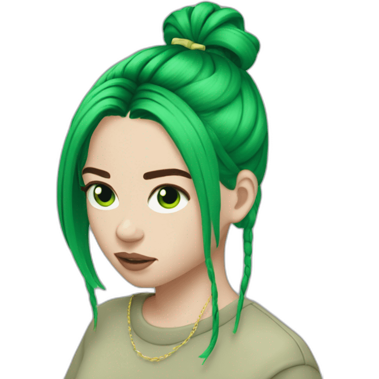 Billie Eilish Green hair emoji