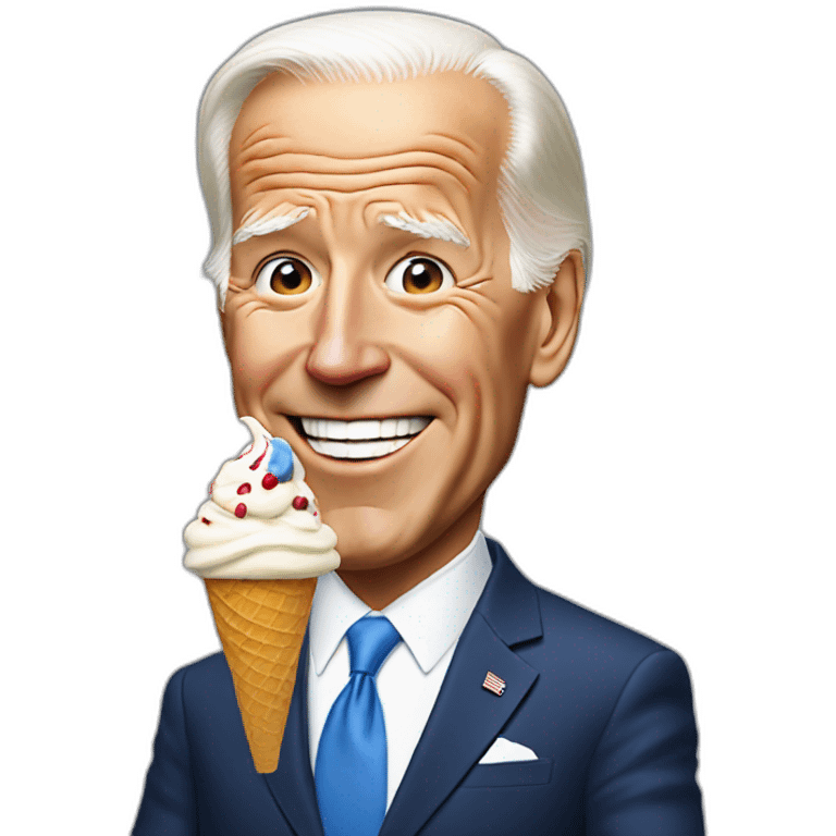 Joe Biden with ice cream  emoji