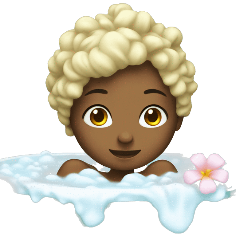 girly having a relaxing bath emoji