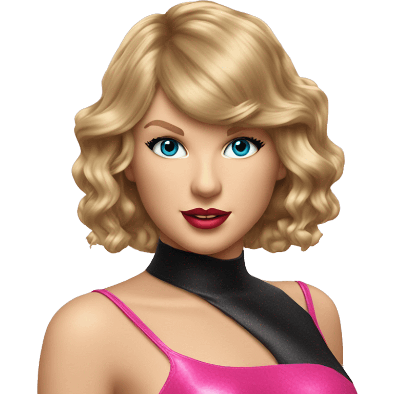 Taylor swift body suit brillante Rosa con el pelo liso emoji