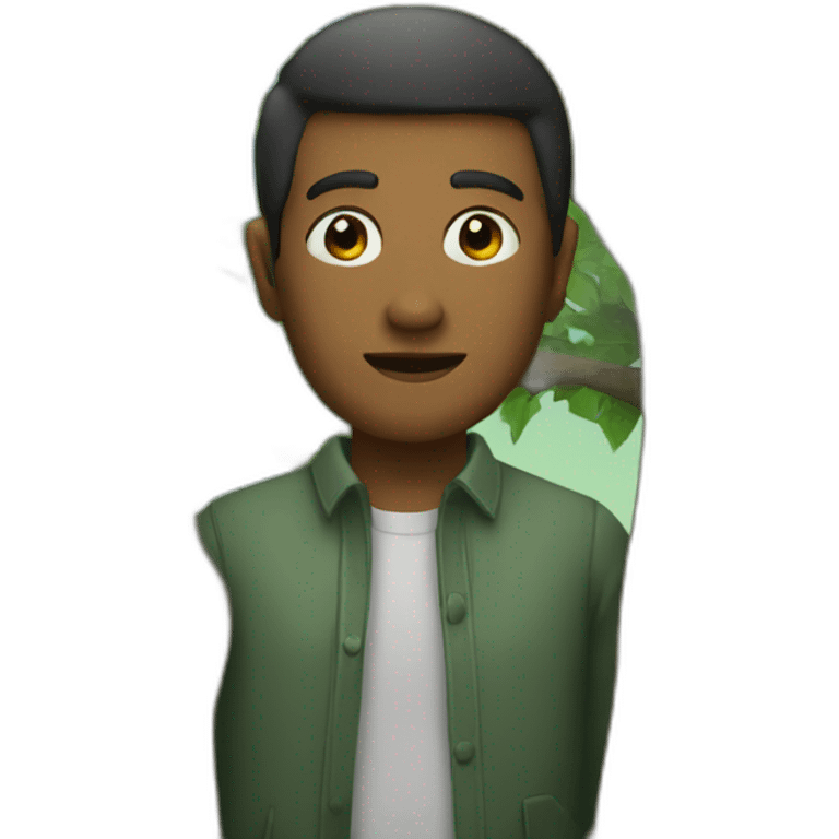 A man behind tree emoji