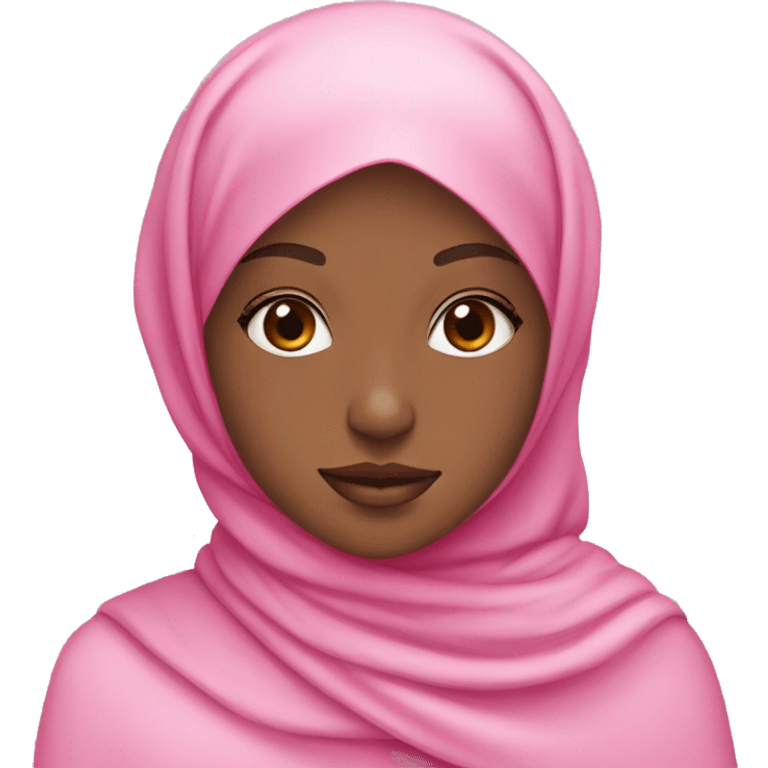 girl in pink hijab with pink peonies emoji