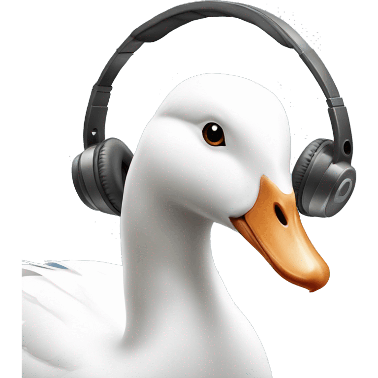 White Goose with headphones emoji