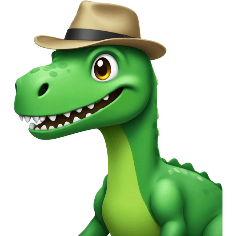 Green dino whit hat emoji