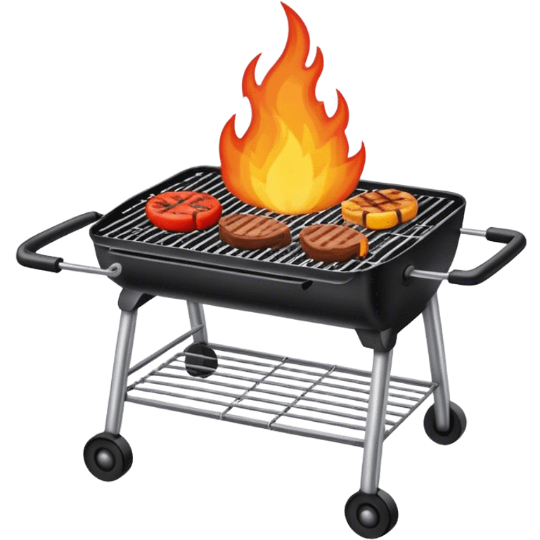 Grill for a barbecue with fire  emoji