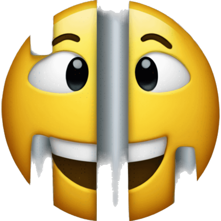 Happy face behind bars  emoji