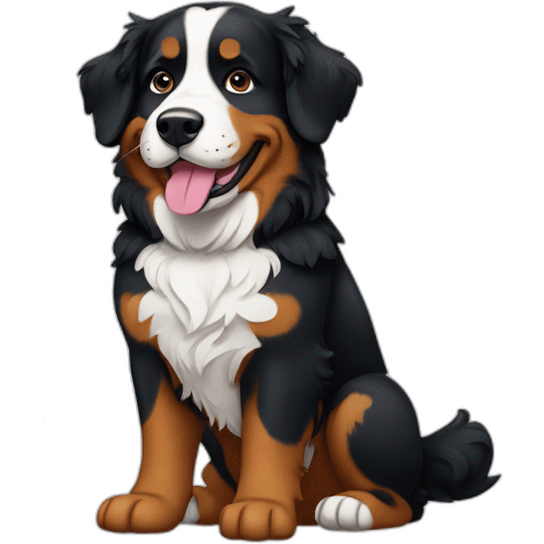 Bernese mountain dog playing piano emoji