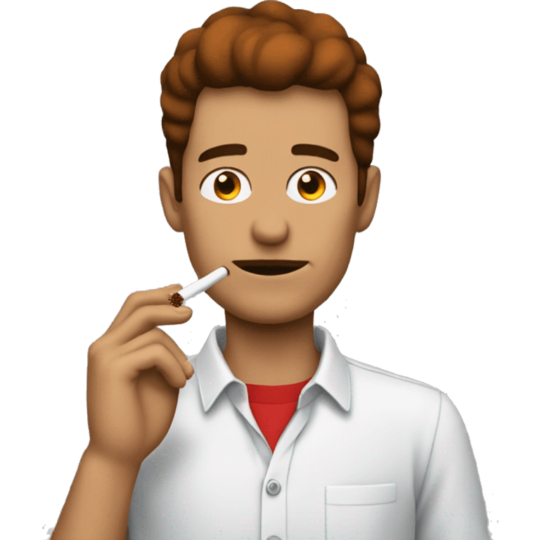 guy smoking with red eyewhies and shulder long brown hiar emoji