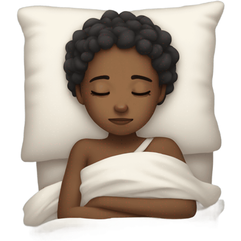 Black girl sleeping comfortably  emoji