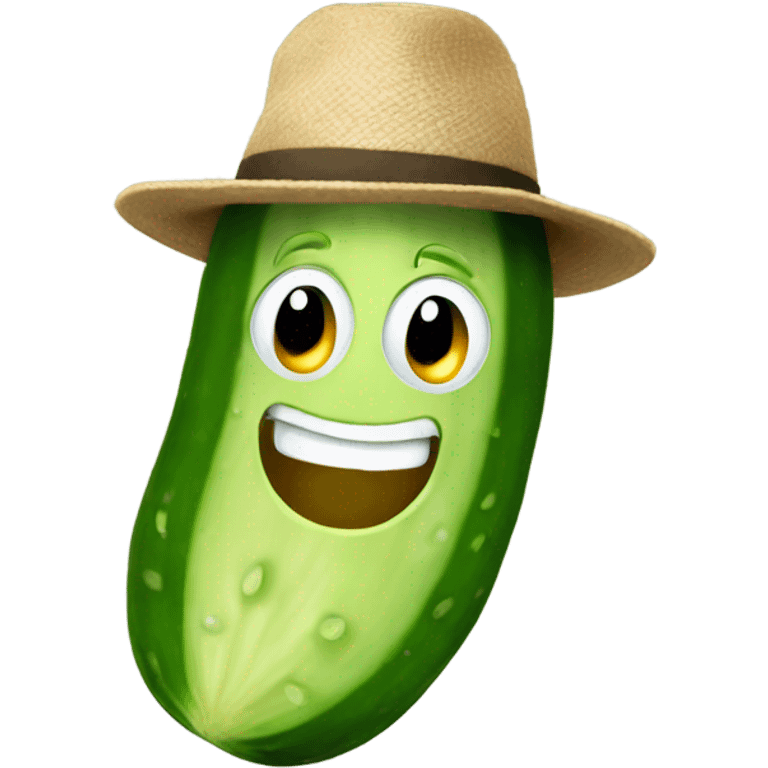 Cucumber with a hat emoji