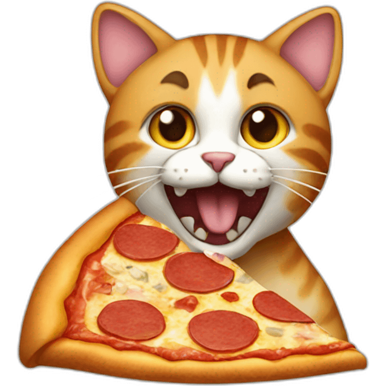 a cat eating pizza emoji