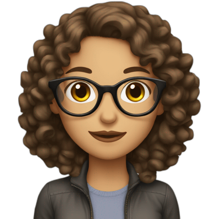 brunette girl with glasses and curly hair with text "approved" emoji