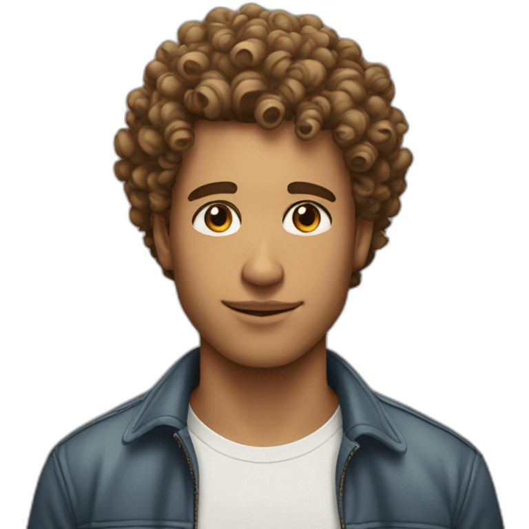 curly haired on top, short on sides light skinnes guy emoji