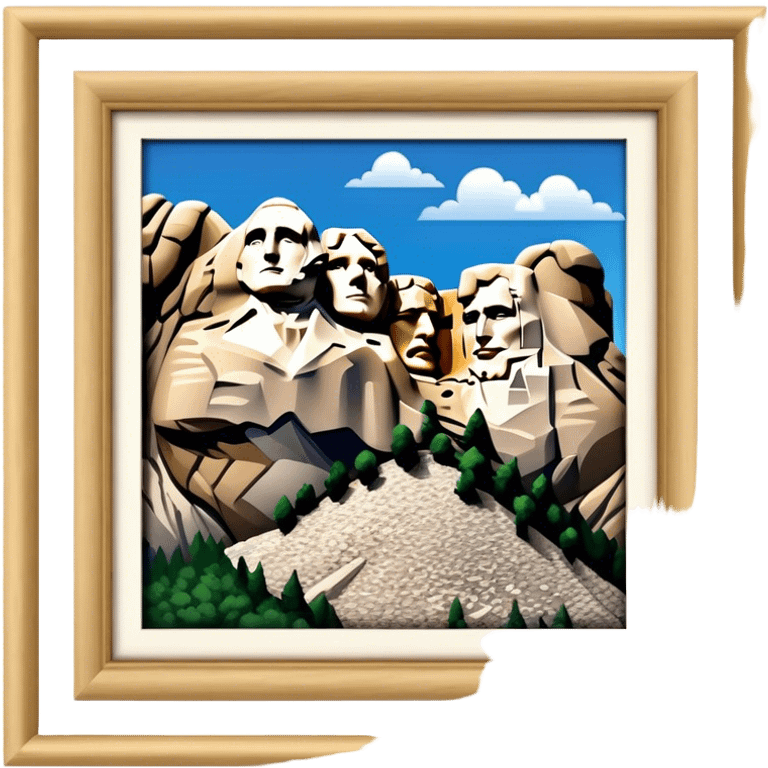 Mount Rushmore Landmark Emoji – Displaying the carved faces of four U.S. presidents in the granite mountainside. emoji