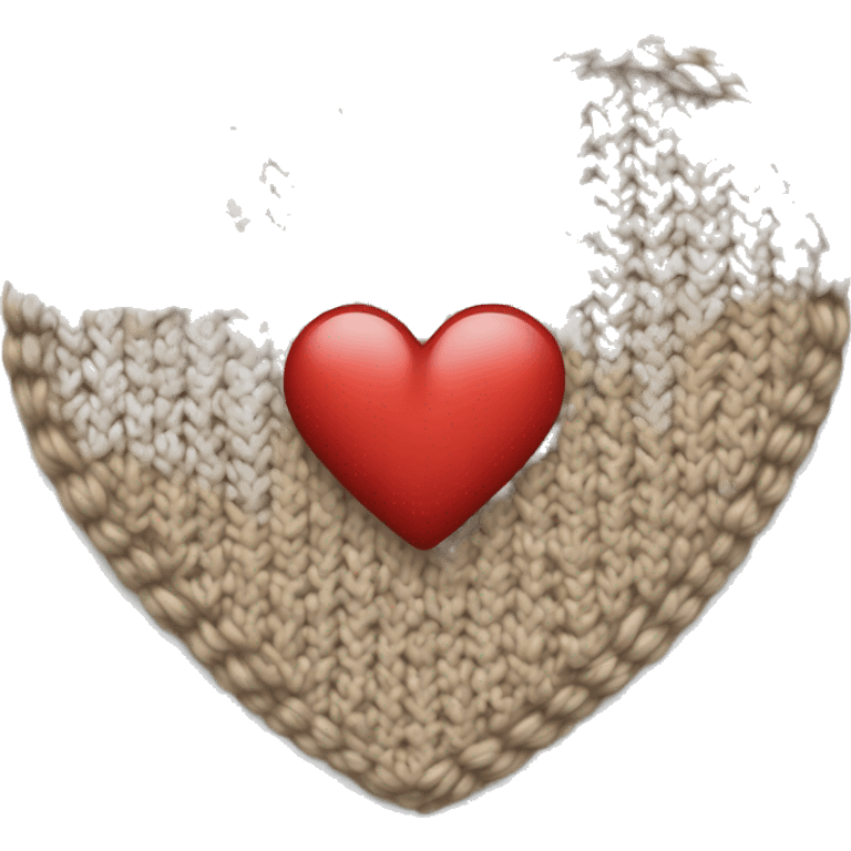 Knitted beige heart emoji