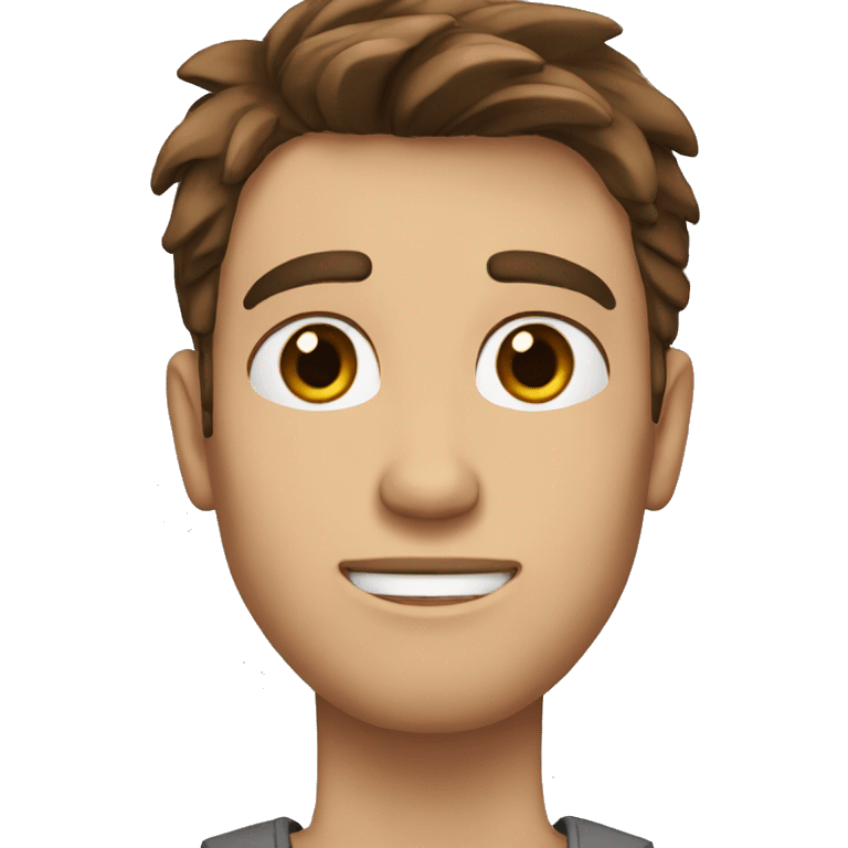 A guy with disheveled brown hair, gray eyes and a scar on his forehead emoji