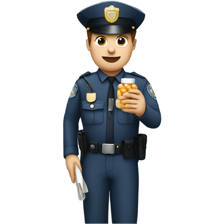 Police man taking medication  emoji