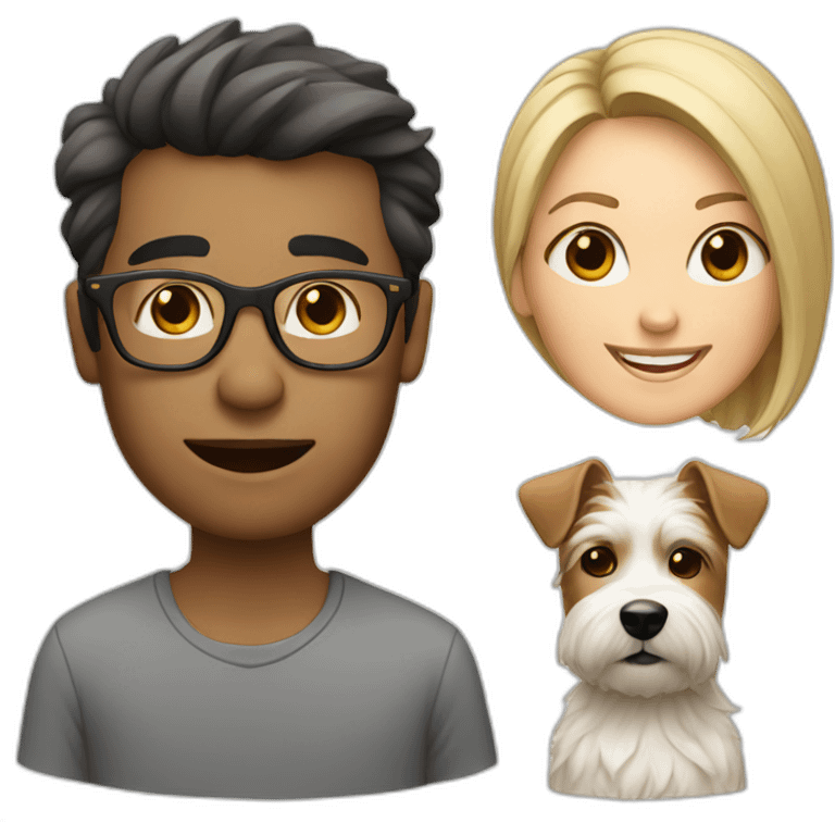 Man with glasses anda woman with a westie dog girl emoji