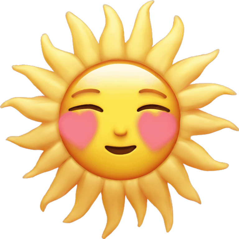 Sun with pink heart aesthetic  emoji