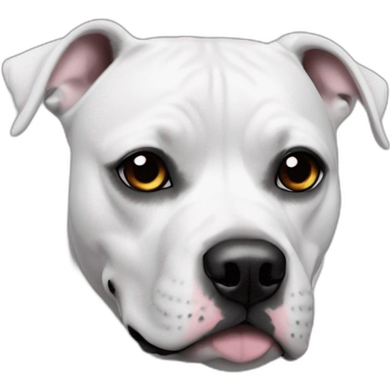 white staffordshire terrier with black spot on eye emoji